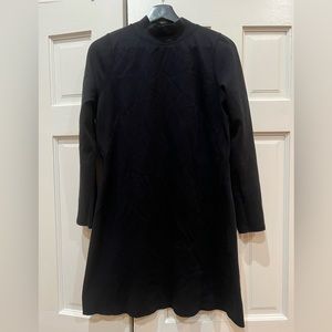 Everlane mock neck black mini cotton dress | L